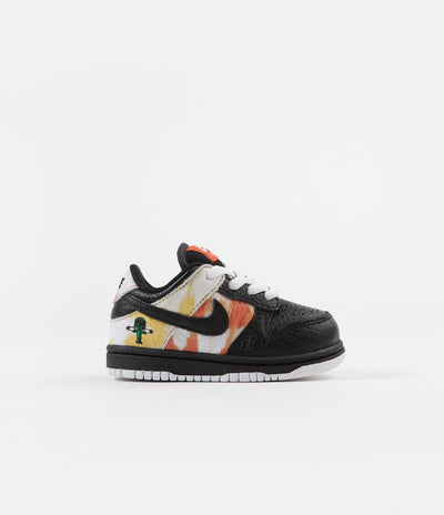 Nike SB 'Raygun Tie-Dye' Dunk Low Pro (Toddler) Shoes - Black / Black - Orange Flash