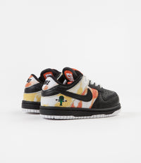 Nike SB 'Raygun Tie-Dye' Dunk Low Pro (Toddler) Shoes - Black / Black - Orange Flash thumbnail