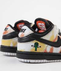 Nike SB 'Raygun Tie-Dye' Dunk Low Pro (Toddler) Shoes - Black / Black - Orange Flash thumbnail