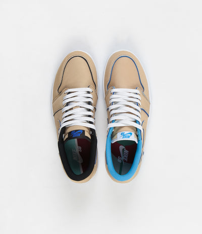 Nike SB x Air Jordan 1 Low Shoes - Desert Ore / Royal Blue - Dark Powder Blue