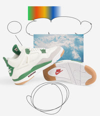 Nike SB x Air Jordan 4 Shoes - Sail / White - Pine Green - Neutral Grey thumbnail