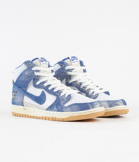 Nike SB x Carpet Company Dunk High Premium Shoes - White / Royal Pulse - Dark Sulfur thumbnail
