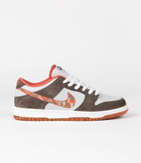 Nike SB x Crushed DC Dunk Low Pro Shoes - Olive Grey / Manta Orange - Rattan thumbnail