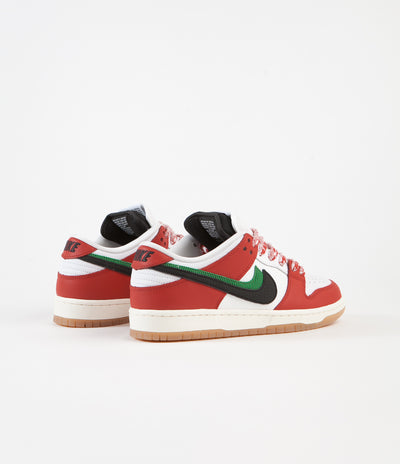 Nike SB x Frame Skate Dunk Low Pro 'Habibi' Shoes - Chile Red / Black - White - Lucky Green
