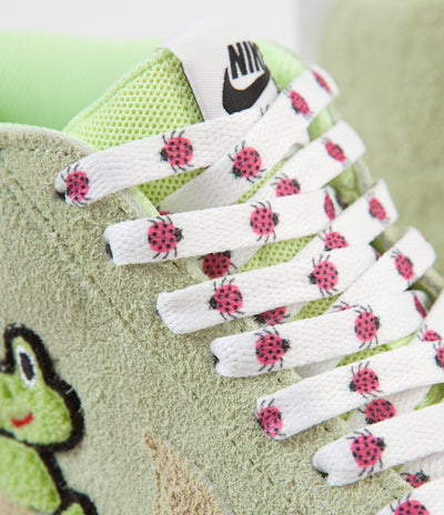 Nike SB x Frog Skateboards Blazer Mid Shoes - Light Liquid Lime / Lawn - White - Light Crimson
