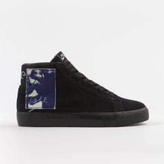 Nike SB x Isle Blazer Mid Shoes - Black / Black - Sail - Blue Void