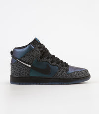 Nike SB x NBA Dunk High Pro 'Black Sheep' Shoes - Black / Black - Dark Grey - Metallic Silver thumbnail