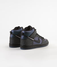 Nike SB x NBA Dunk High Pro 'Black Sheep' Shoes - Black / Black - Dark Grey - Metallic Silver thumbnail