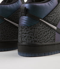 Nike SB x NBA Dunk High Pro 'Black Sheep' Shoes - Black / Black - Dark Grey - Metallic Silver thumbnail