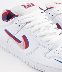Nike SB x Parra Dunk Low OG Shoes - White / Pink Rise - Gym Red - Military Blue thumbnail