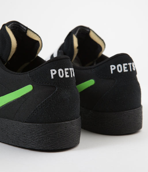 Nike SB x Poets Bruin Shoes Black Voltage Green White