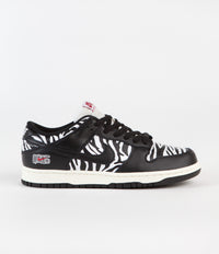 Nike SB x Quartersnacks Dunk Low OG Shoes - Black / White thumbnail