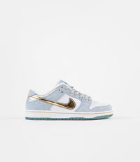 Nike SB x Sean Cliver Dunk Low Preschool Shoes - Psychic Blue / Metallic Gold - White thumbnail