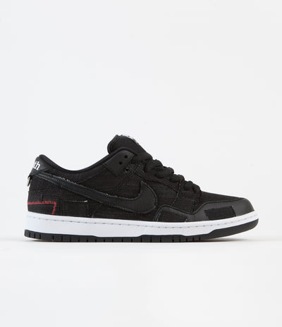 Nike SB x Wasted Youth Dunk Low Pro Shoes - Black / Black - University Red - White