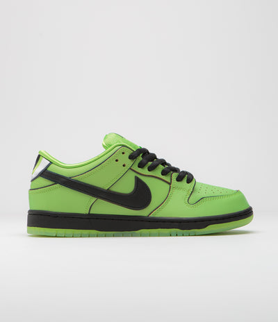 Nike SB x Powerpuff Girls Dunk Low Pro 'Buttercup' Shoes - Mean Green / Black - Lotus Pink