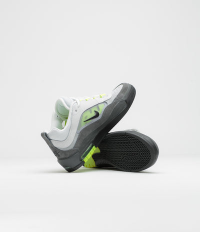 Nike SB Air Max Ishod Shoes in Black and Neon Yellow and Anthracite - Light Graphite
