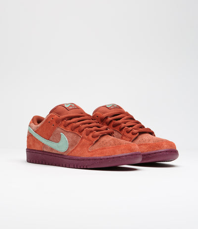 Nike SB Dunk Low Pro Premium Shoes - Mystic Red / Emerald Rise - Rugged Orange