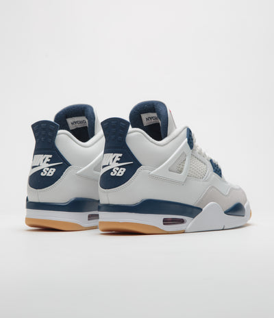 Nike SB x Air Jordan 4 Shoes - Summit White / White - Navy - Neutral Grey
