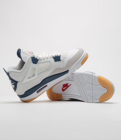 Nike SB x Air Jordan 4 Shoes - Summit White / White - Navy - Neutral Grey