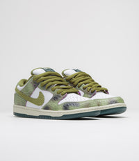Nike SB x Alexis Sablone Dunk Low Pro 'Chameleon' Shoes - Oil Green / Desert Moss - White thumbnail