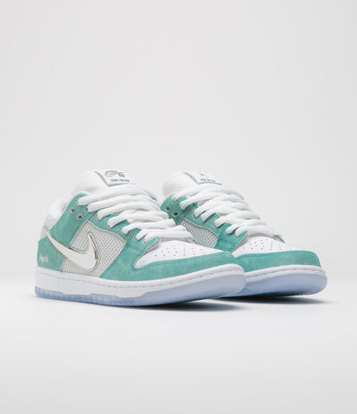Nike SB x April Skateboards Dunk Low Pro Shoes - Racer Blue / Metallic Silver - White