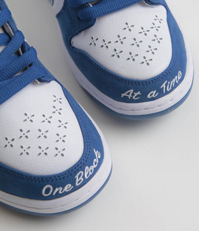 Nike SB x Born X Raised Dunk Low Pro Shoes - Deep Royal / White - Black