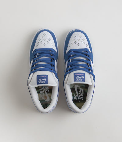 Nike SB x Born X Raised Dunk Low Pro Shoes - Deep Royal / White - Black