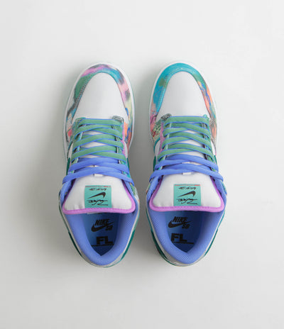 Nike SB x Futura Laboratories Dunk Low OG Shoes - Bleached Aqua / Geode Teal - White