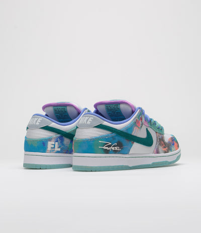 Nike SB x Futura Laboratories Dunk Low OG Shoes - Bleached Aqua / Geode Teal - White