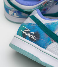 Nike SB x Futura Laboratories Dunk Low OG Shoes - Bleached Aqua / Geode Teal - White thumbnail