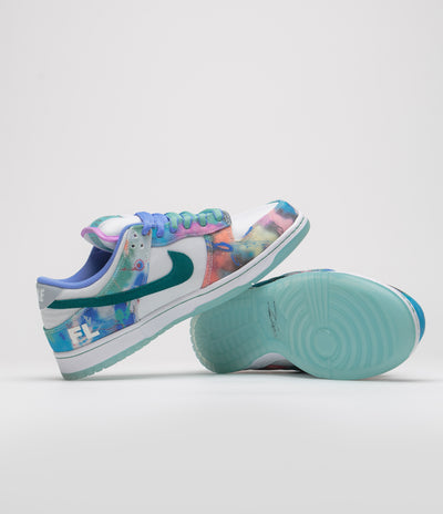 Nike SB x Futura Laboratories Dunk Low OG Shoes - Bleached Aqua / Geode Teal - White