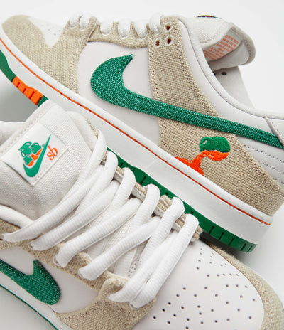 Nike SB x Jarritos Dunk Low Pro Shoes - Phantom / Safety Orange - Malachite