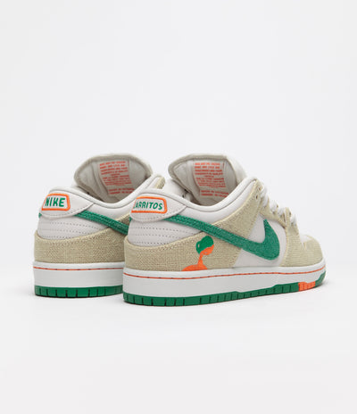 Nike SB x Jarritos Dunk Low Pro Shoes - Phantom / Safety Orange - Malachite