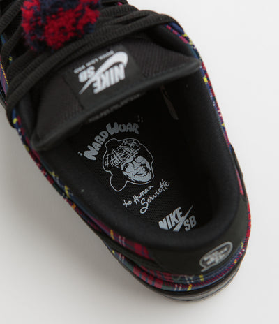 Nike SB x Nardwuar Dunk Low Pro Shoes - University Red / Black - Yellow Strike