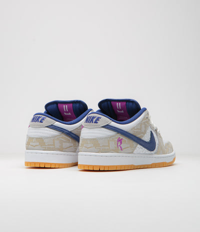 Nike SB x Rayssa Leal Dunk Low Premium Shoes - Pure Platinum / Deep Royal Blue