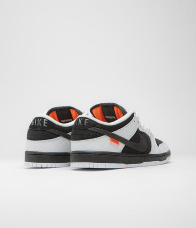 Nike SB x Tightbooth Dunk Low Pro Shoes - White / Black - Safety Orange