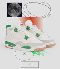 Synthetic Leather white and green Nike Air Jordan Retro 4 SB  Sapphire  Green