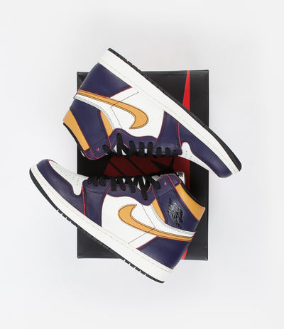 Nike SB Air Jordan 1 OG Defiant Shoes - Court Purple / Black - Sail - University Gold