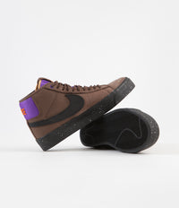Nike SB Blazer Mid Pro GT QS Shoes - Trails End Brown / Black - Prism Violet thumbnail