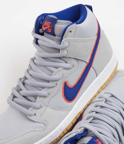 Nike SB Dunk High 'New York Mets' Premium Shoes - Cloud Grey / Rush Blue - Team Orange - White