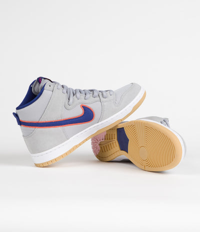 Nike SB Dunk High 'New York Mets' Premium Shoes - Cloud Grey / Rush Blue - Team Orange - White