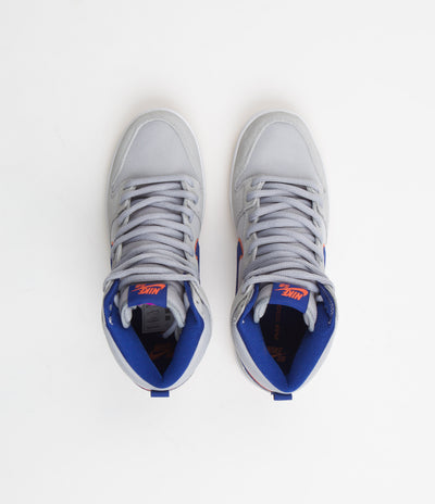 Nike SB Dunk High 'New York Mets' Premium Shoes - Cloud Grey / Rush Blue - Team Orange - White