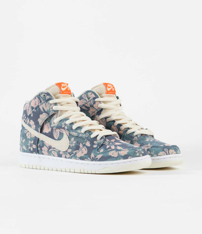 Nike SB Dunk High Pro 'Hawaii' Shoes - Aquamarine / Light Cream - Total Orange