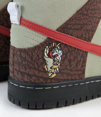 Nike SB Dunk High Pro 'Kebab and Destroy' Shoes - Topaz Gold / Chile Red - Fauna Brown - White - Black - Celadon thumbnail