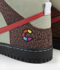 Nike SB Dunk High Pro 'Kebab and Destroy' Shoes - Topaz Gold / Chile Red - Fauna Brown - White - Black - Celadon thumbnail