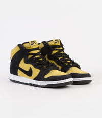 Nike SB Dunk High Pro 'Reverse Goldenrod' Shoes - Black / Black - Varsity Maize - White thumbnail