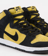 Nike SB Dunk High Pro 'Reverse Goldenrod' Shoes - Black / Black - Varsity Maize - White thumbnail