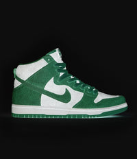 Nike SB Invert Dunk High Pro Premium Shoes - Black / Pink Rise - Lucky Green - White thumbnail