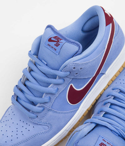 Nike SB Dunk Low 'Phillies' Premium Shoes - Valor Blue / Team Maroon - Valor Blue - White