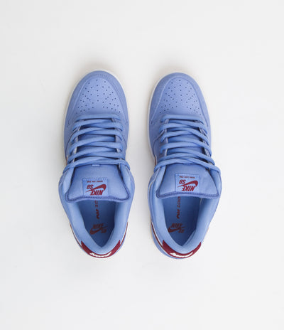 Nike SB Dunk Low 'Phillies' Premium Shoes - Valor Blue / Team Maroon - Valor Blue - White
